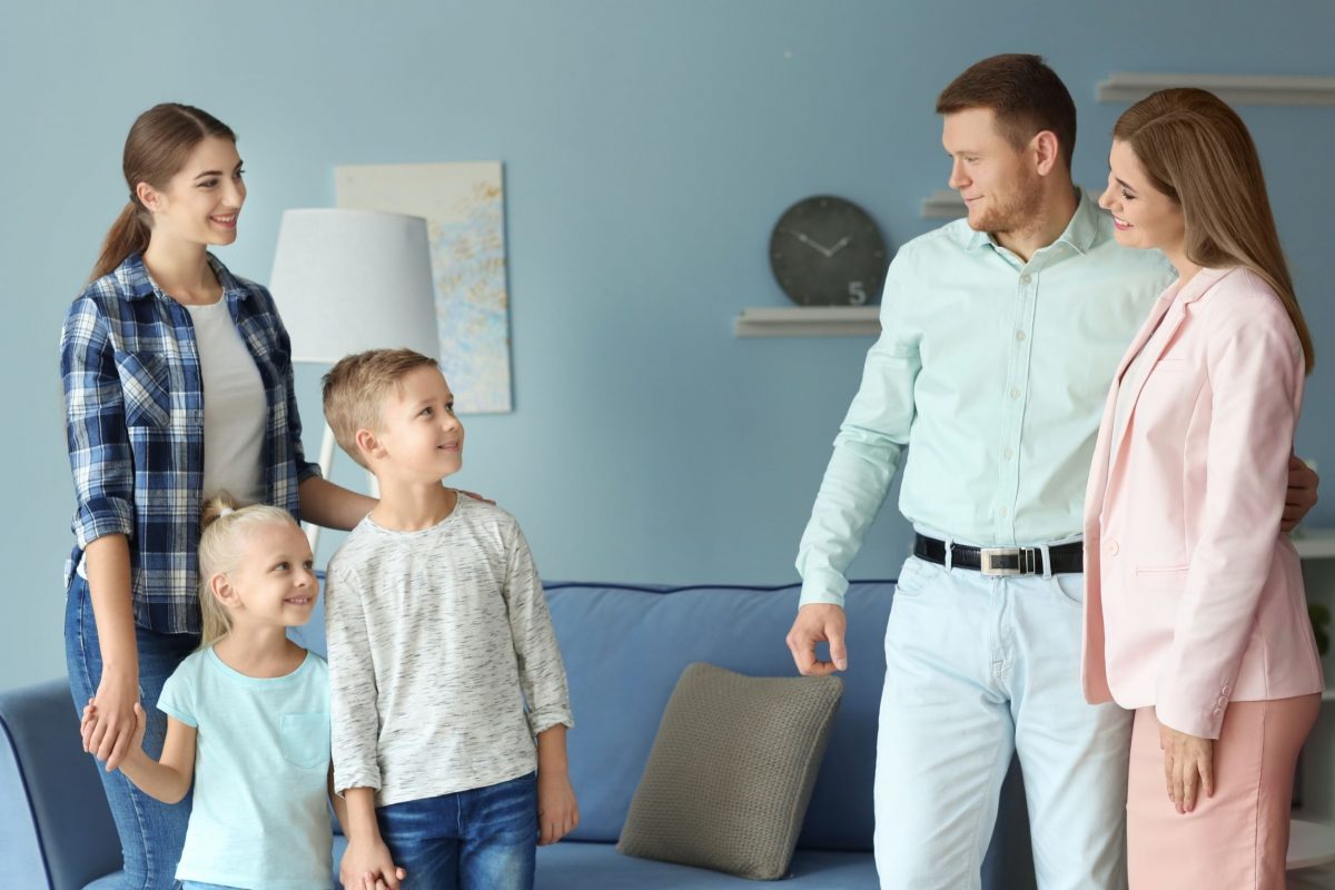 nanny helping parents